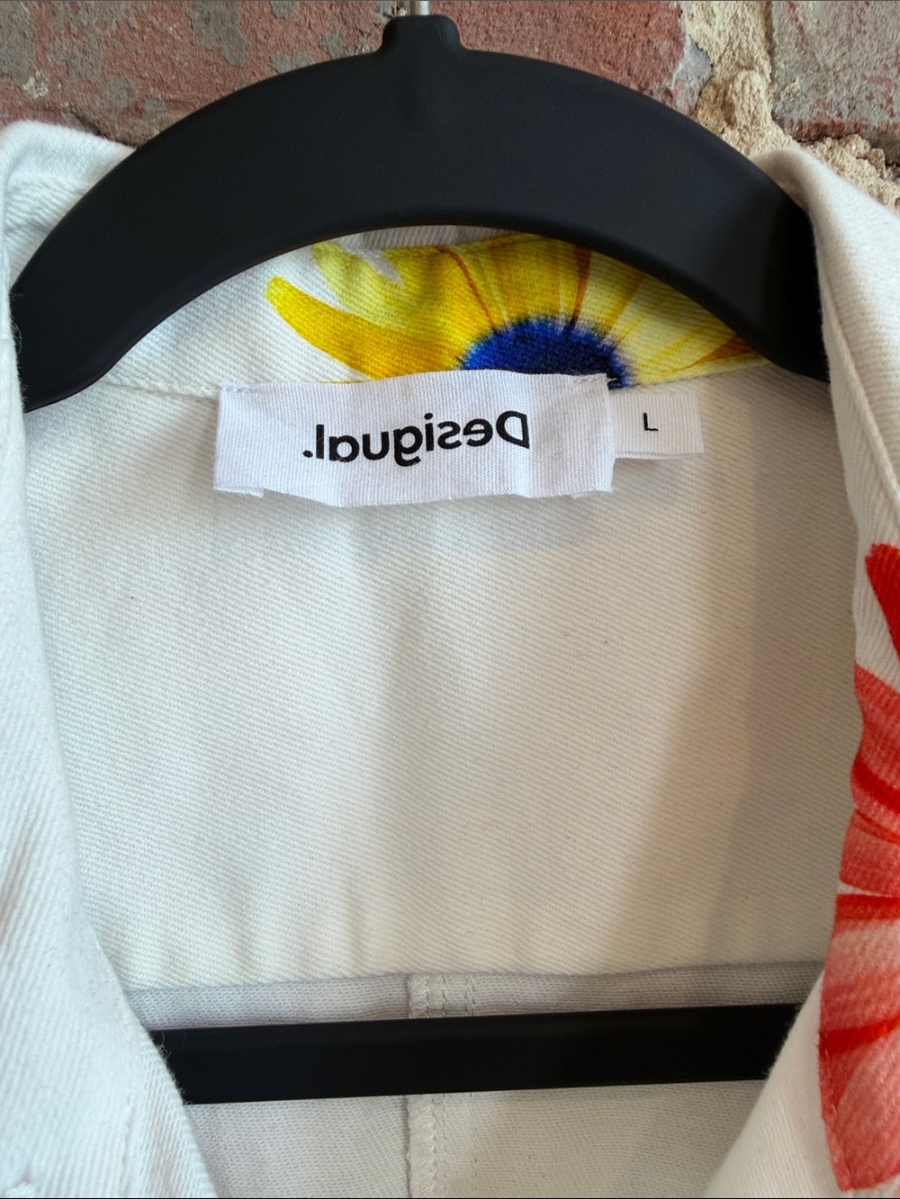 Desigual White Shirt with Bright Yellow and Blue Floral Accent - Picture 2 of 9